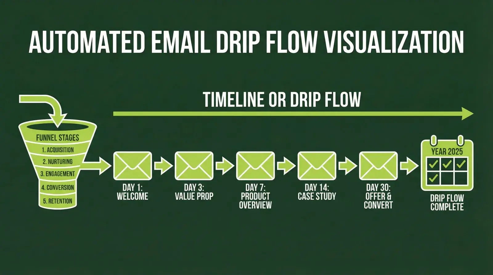 Email drip campaign sequence for referral marketing automation