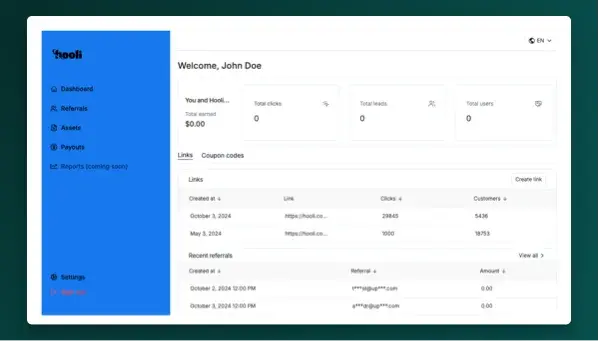 Custom text on the affiliate portal’s login page